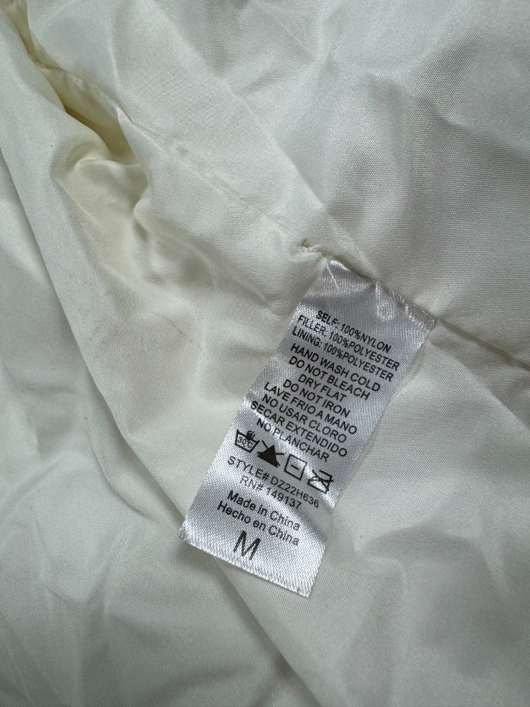 Vintage Charm Jacket Women's M White Nylon Puffer Lined Cropped Full-Zipper — image 5 of 8